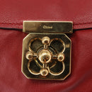 Chloe Elsie Hand Bag Leather 2way Red Gold Auth BA8867-18