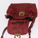 Chloe Elsie Hand Bag Leather 2way Red Gold Auth BA8867-19