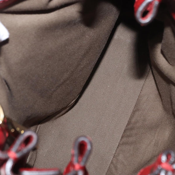 Chloe Elsie Hand Bag Leather 2way Red Gold Auth BA8867