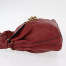 Chloe Elsie Hand Bag Leather 2way Red Gold Auth BA8867-4