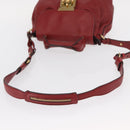 Chloe Elsie Hand Bag Leather 2way Red Gold Auth BA8867-9
