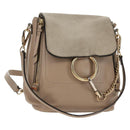 Chloe Fay Backpack Suede Leather 2way Beige Gold Auth BA8868-1