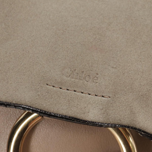 Chloe Fay Backpack Suede Leather 2way Beige Gold Auth BA8868