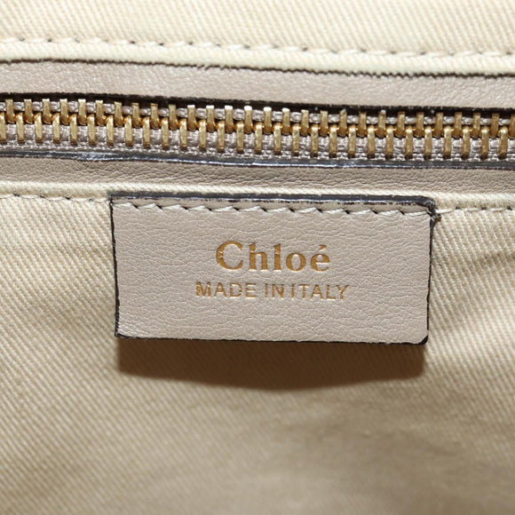 Chloe Fay Backpack Suede Leather 2way Beige Gold Auth BA8868