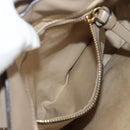 Chloe Fay Backpack Suede Leather 2way Beige Gold Auth BA8868-29