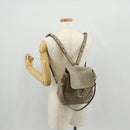 Chloe Fay Backpack Suede Leather 2way Beige Gold Auth BA8868-30