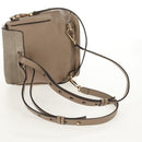 Chloe Fay Backpack Suede Leather 2way Beige Gold Auth BA8868-8