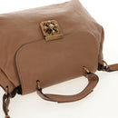 Chloe Elsie Hand Bag Leather 2way Beige Gold Auth BA8869-6