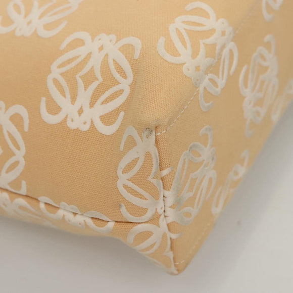 LOEWE Anagram Tote Bag Canvas Beige Auth BA887