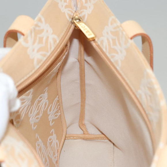 LOEWE Anagram Tote Bag Canvas Beige Auth BA887