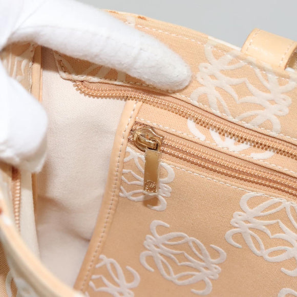 LOEWE Anagram Tote Bag Canvas Beige Auth BA887
