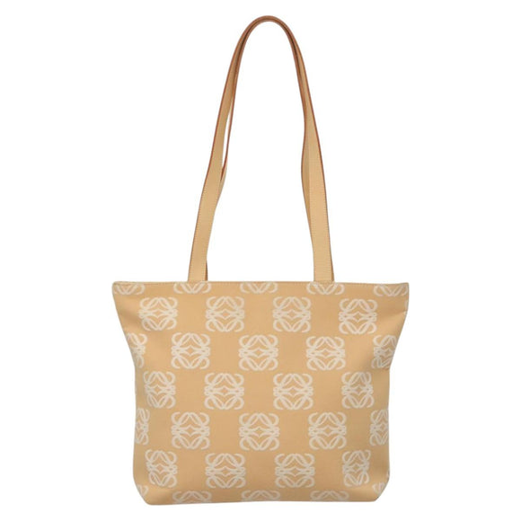 LOEWE Anagram Tote Bag Canvas Beige Auth BA887