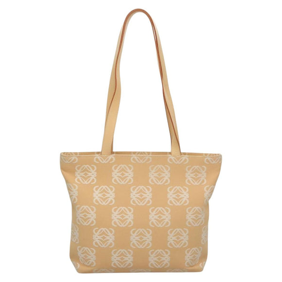 LOEWE Anagram Tote Bag Canvas Beige Auth BA887