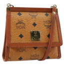 MCM Logogram Vicetos Shoulder Bag PVC Leather Brown Gold Auth BA8870-1