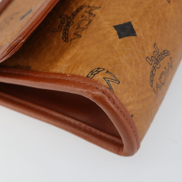 MCM Logogram Vicetos Shoulder Bag PVC Leather Brown Gold Auth BA8870