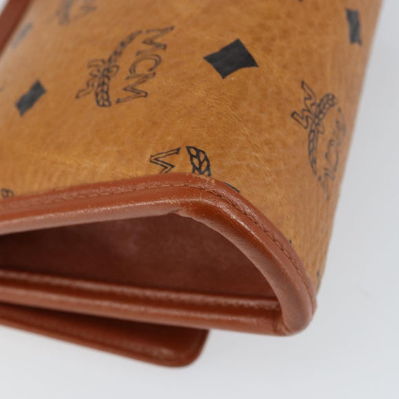 MCM Logogram Vicetos Shoulder Bag PVC Leather Brown Gold Auth BA8870