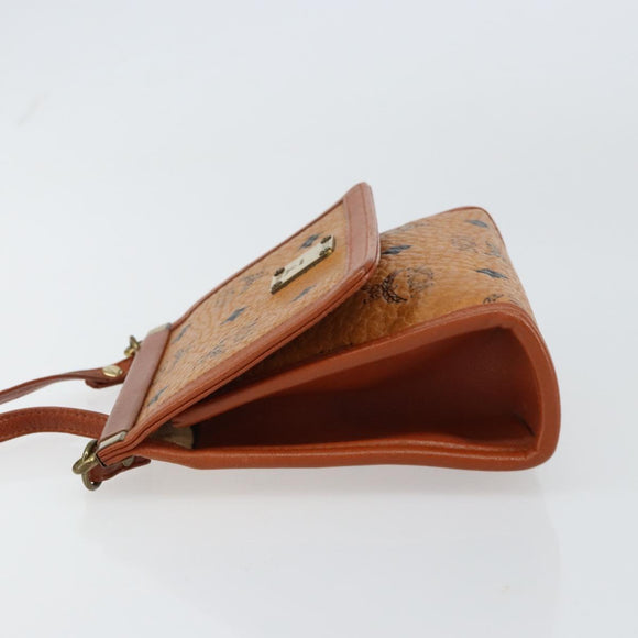 MCM Logogram Vicetos Shoulder Bag PVC Leather Brown Gold Auth BA8870