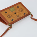 MCM Logogram Vicetos Shoulder Bag PVC Leather Brown Gold Auth BA8870-6