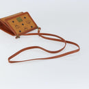 MCM Logogram Vicetos Shoulder Bag PVC Leather Brown Gold Auth BA8870-7