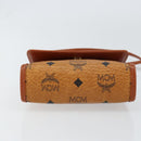 MCM Logogram Vicetos Shoulder Bag PVC Leather Brown Gold Auth BA8870-5