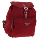 PRADA Backpack Nylon Red Silver Auth BA8871-1