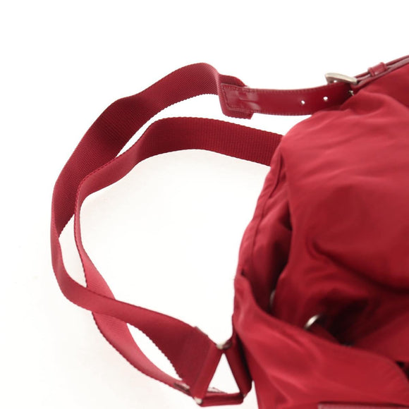 PRADA Backpack Nylon Red Silver Auth BA8871