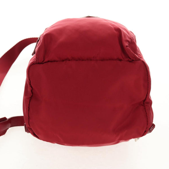PRADA Backpack Nylon Red Silver Auth BA8871