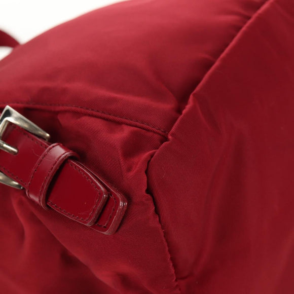 PRADA Backpack Nylon Red Silver Auth BA8871