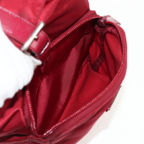 PRADA Backpack Nylon Red Silver Auth BA8871