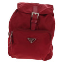PRADA Backpack Nylon Red Silver Auth BA8871-13