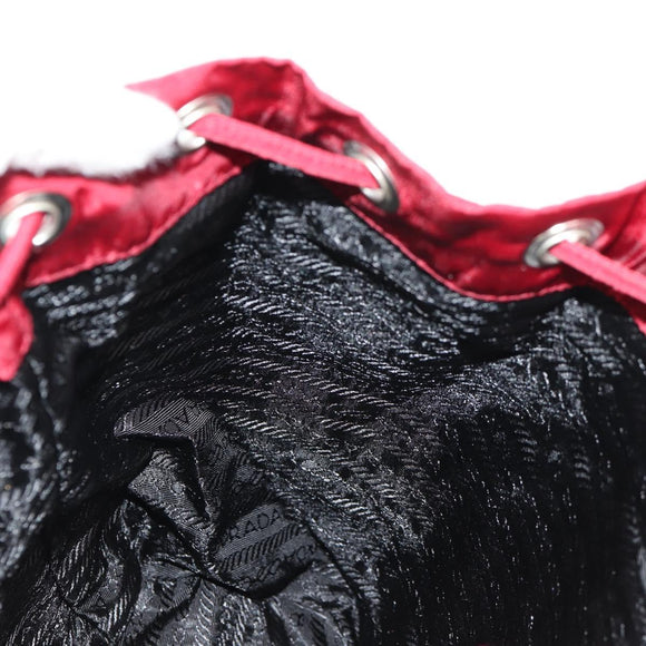 PRADA Backpack Nylon Red Silver Auth BA8871