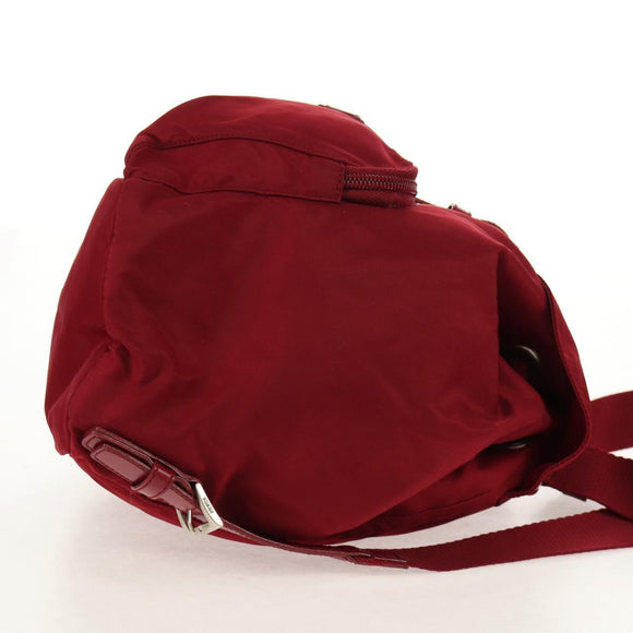 PRADA Backpack Nylon Red Silver Auth BA8871