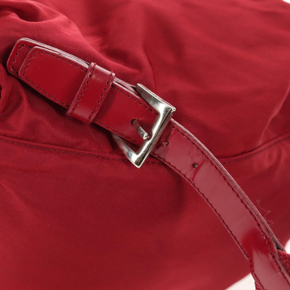 PRADA Backpack Nylon Red Silver Auth BA8871