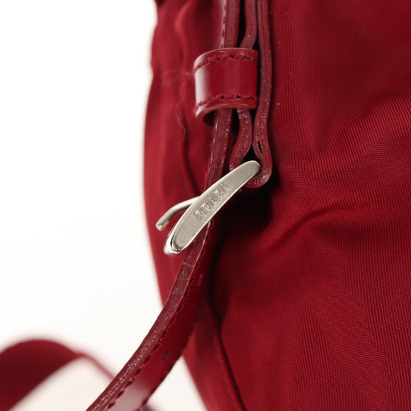 PRADA Backpack Nylon Red Silver Auth BA8871