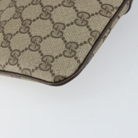 GUCCI GG Supreme Web Sherry Line Bag PVC Beige Gold 904 02 047 Auth BA8872