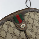 GUCCI GG Supreme Web Sherry Line Bag PVC Beige Gold 904 02 047 Auth BA8872-18