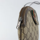 GUCCI GG Supreme Web Sherry Line Bag PVC Beige Gold 904 02 047 Auth BA8872-9