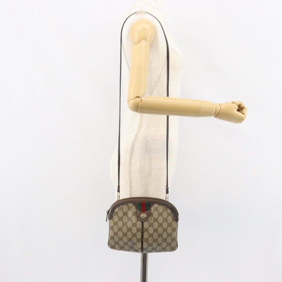 GUCCI GG Supreme Web Sherry Line Bag PVC Beige Gold 904 02 047 Auth BA8872