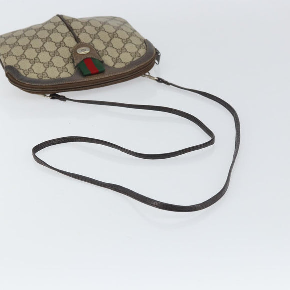 GUCCI GG Supreme Web Sherry Line Bag PVC Beige Gold 904 02 047 Auth BA8872