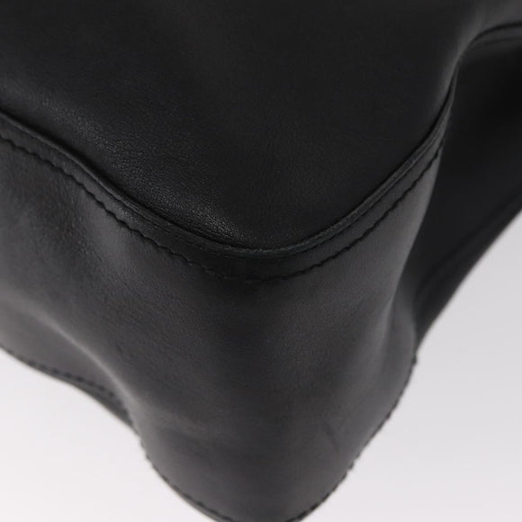 Salvatore Ferragamo Gancini Tote Bag Leather Black Auth BA8875