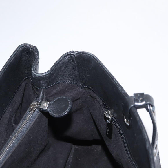 Salvatore Ferragamo Gancini Tote Bag Leather Black Auth BA8875