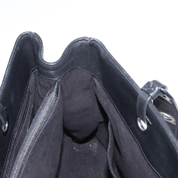 Salvatore Ferragamo Gancini Tote Bag Leather Black Auth BA8875