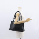 Salvatore Ferragamo Gancini Tote Bag Leather Black Auth BA8875-23