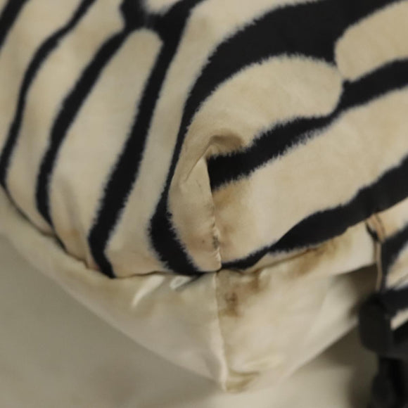 CHANEL Sports Shoulder Bag Nylon White Black CC Auth BA888