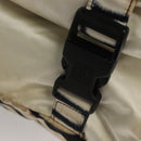 CHANEL Sports Shoulder Bag Nylon White Black CC Auth BA888-14