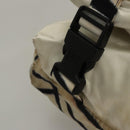 CHANEL Sports Shoulder Bag Nylon White Black CC Auth BA888-15