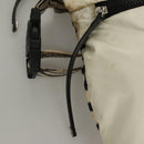 CHANEL Sports Shoulder Bag Nylon White Black CC Auth BA888-18