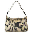 CHANEL Sports Shoulder Bag Nylon White Black CC Auth BA888-2