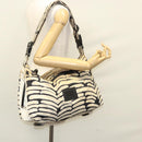 CHANEL Sports Shoulder Bag Nylon White Black CC Auth BA888-28