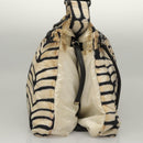 CHANEL Sports Shoulder Bag Nylon White Black CC Auth BA888-4